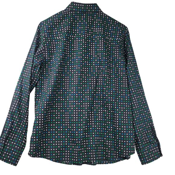 Foxcroft Shaped Fit Wrinkle-Free Size 6 Cotton Shirt Multi Polka Dot - Picture 2 of 14
